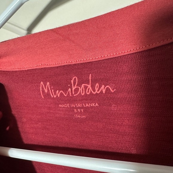 Mini Boden Dress Red Burgundy Polka Dot Rabbit Bunny Easter Spring Girls 8-9 Y - Picture 5 of 6